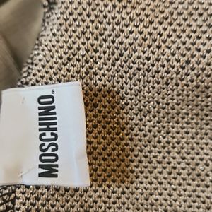 Moschino Beanie with teddy logo, silver worn once.